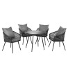 Puutarhasetti Padova pöytä + 4 tuolia, musta/tummanharmaa